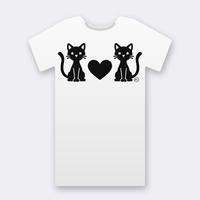 KC Slim Cats Love – white Klitty Crew T-shirt