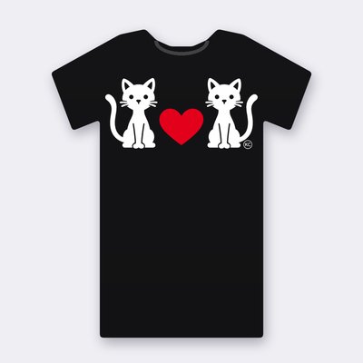 KC Slim Cats Love – Red Heart T-shirt
