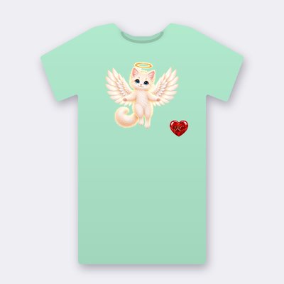 KC Supporter Flying Angel – mint Klitty Crew T-shirt