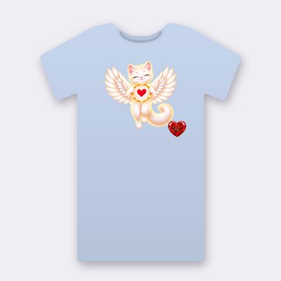 KC Supporter Happy Heart Angel – baby blue Klitty Crew T-shirt