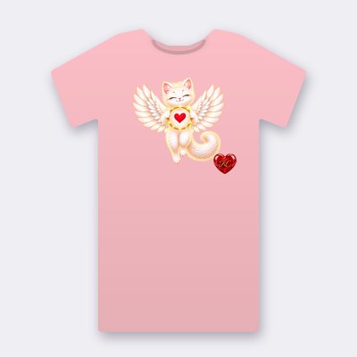 KC Supporter Happy Heart Angel – pink Klitty Crew T-shirt