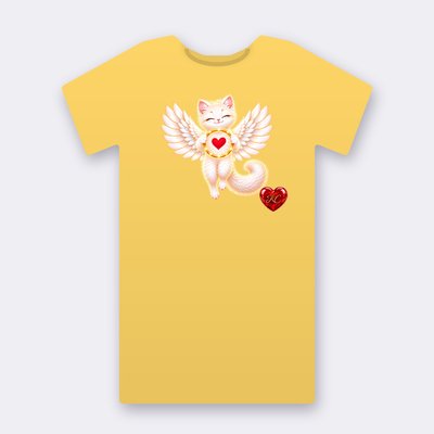 KC Supporter Happy Heart Angel – yellow Klitty Crew T-shirt
