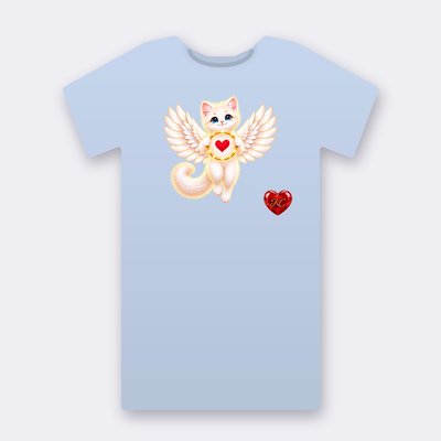 KC Supporter Heart Angel – baby blue Klitty Crew T-shirt