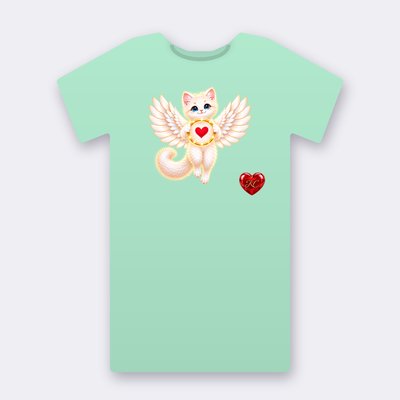 KC Supporter Heart Angel – mint Klitty Crew T-shirt