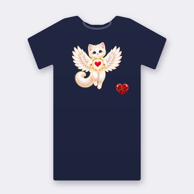 KC Supporter Heart Angel – navy Klitty Crew T-shirt