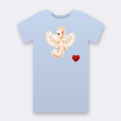 KC Supporter Looking Back Angel – baby blue Klitty Crew T-shirt