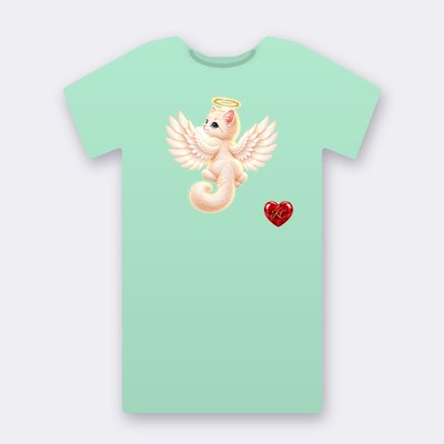 KC Supporter Looking Back Angel – mint Klitty Crew T-shirt