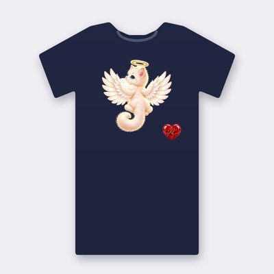 KC Supporter Looking Back Angel – navy Klitty Crew T-shirt