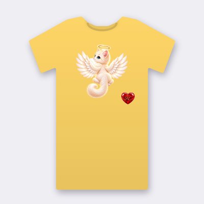 KC Supporter Looking Back Angel – yellow Klitty Crew T-shirt