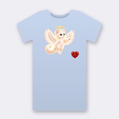 KC Supporter Pointing Angel – baby blue Klitty Crew T-shirt