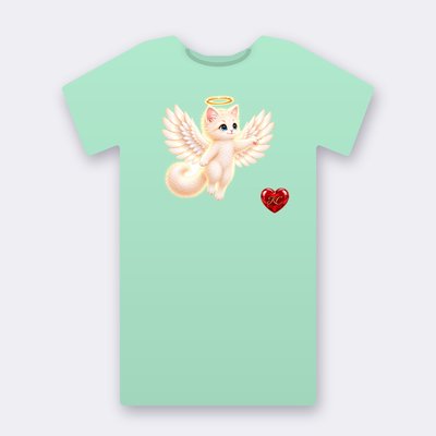 KC Supporter Pointing Angel – mint Klitty Crew T-shirt