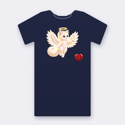 KC Supporter Pointing Angel – navy Klitty Crew T-shirt