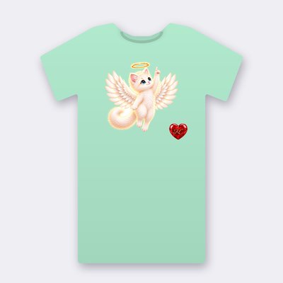 KC Supporter Up There Angel – mint Klitty Crew T-shirt