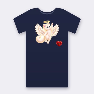 KC Supporter Up There Angel – navy Klitty Crew T-shirt