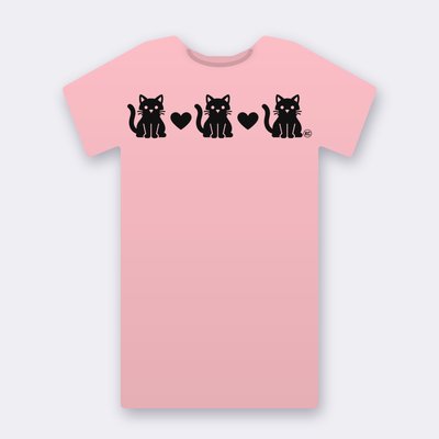 KC Three Cats Love – pink Klitty Crew T-shirt