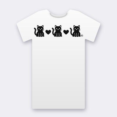 KC Three Cats Love – white Klitty Crew T-shirt