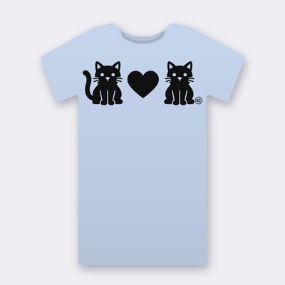 KC Cat Couple – baby blue Klitty Crew T-shirt