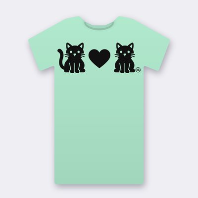 KC Cat Couple – mint Klitty Crew T-shirt