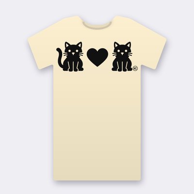 KC Cat Couple – natural Klitty Crew T-shirt