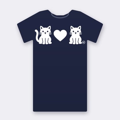 KC Cat Couple – navy Klitty Crew T-shirt