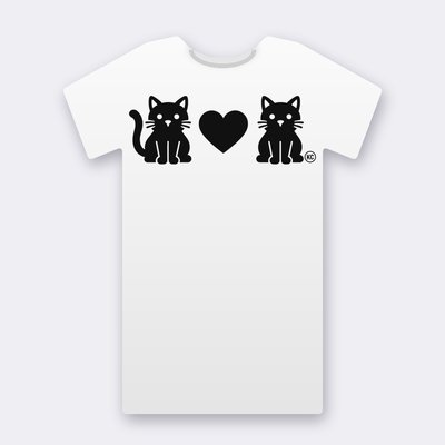 KC Cat Couple – white Klitty Crew T-shirt