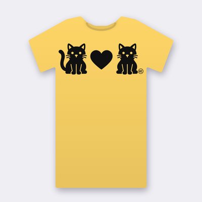 KC Cat Couple – yellow Klitty Crew T-shirt