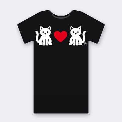 KC Two Cats Love – Red Heart T-shirt