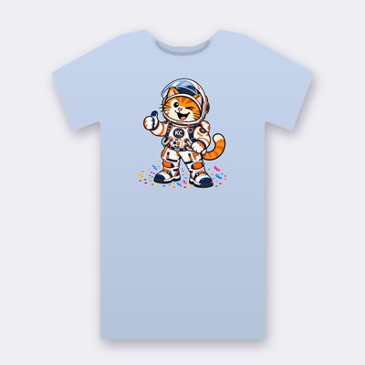 Kinky the astronaut – baby blue Klitty Crew T-shirt