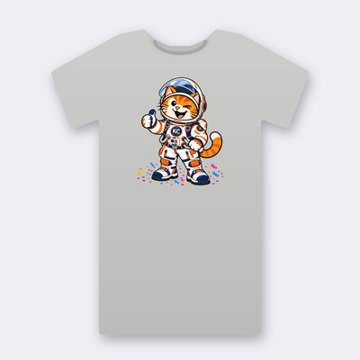 Kinky the astronaut – heather grey Klitty Crew T-shirt