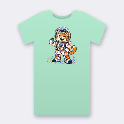 Kinky the astronaut – mint Klitty Crew T-shirt