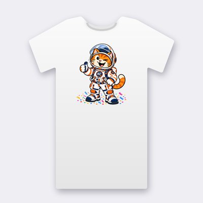Kinky the astronaut – white Klitty Crew T-shirt