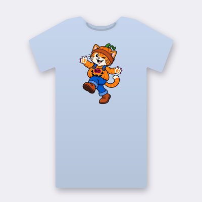 Kinky the pumpkin – baby blue Klitty Crew T-shirt