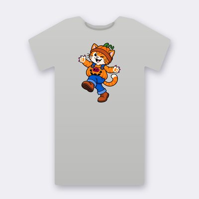 Kinky the pumpkin – heather grey Klitty Crew T-shirt