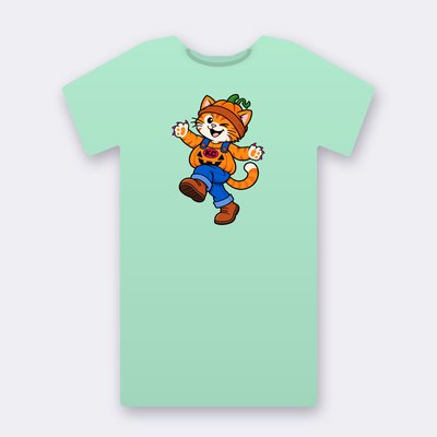 Kinky the pumpkin – mint Klitty Crew T-shirt
