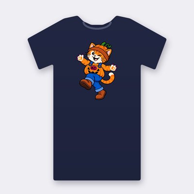 Kinky the pumpkin – navy Klitty Crew T-shirt