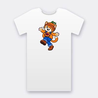 Kinky the pumpkin – white Klitty Crew T-shirt
