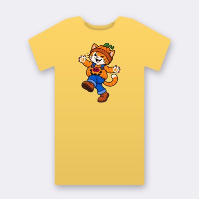 Kinky the pumpkin – yellow Klitty Crew T-shirt