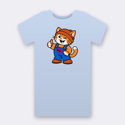 Kinky from the Klitty Crew – baby blue Klitty Crew T-shirt