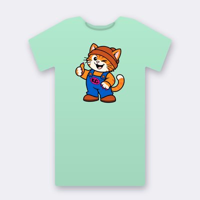 Kinky from the Klitty Crew – mint Klitty Crew T-shirt