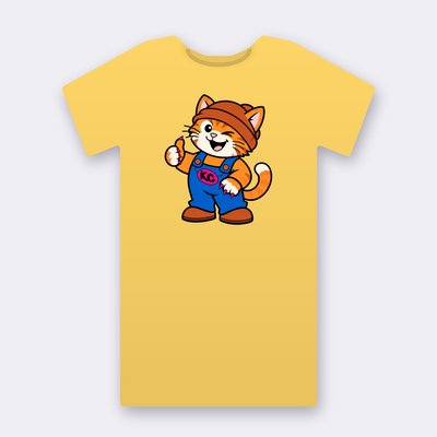 Kinky from the Klitty Crew – yellow Klitty Crew T-shirt