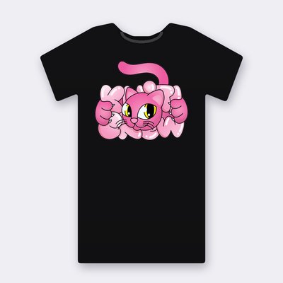 Pink Bubble Cat street art T-shirt