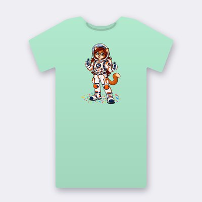 PoshX the astronaut – mint Klitty Crew T-shirt