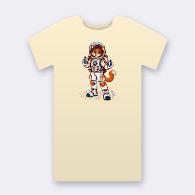 PoshX the astronaut – natural Klitty Crew T-shirt