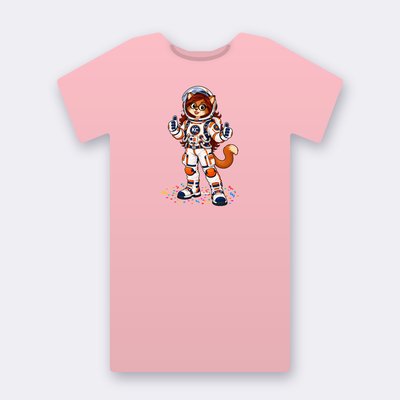 PoshX the astronaut – pink Klitty Crew T-shirt