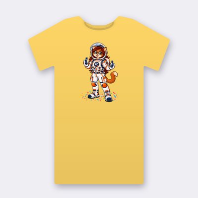 PoshX the astronaut – yellow Klitty Crew T-shirt