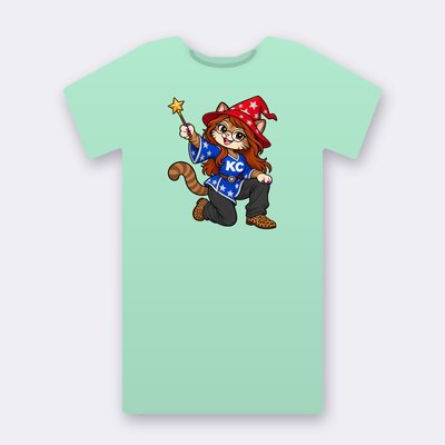 PoshX the wizard – mint Klitty Crew T-shirt