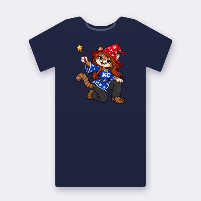 PoshX the wizard – navy Klitty Crew T-shirt