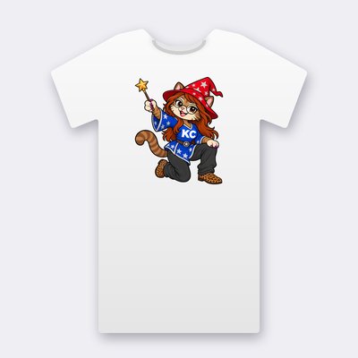 PoshX the wizard – white Klitty Crew T-shirt