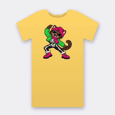 SinDee the skeleton – yellow Klitty Crew T-shirt
