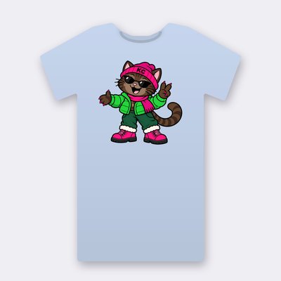 SinDee from the Klitty Crew – baby blue Klitty Crew T-shirt
